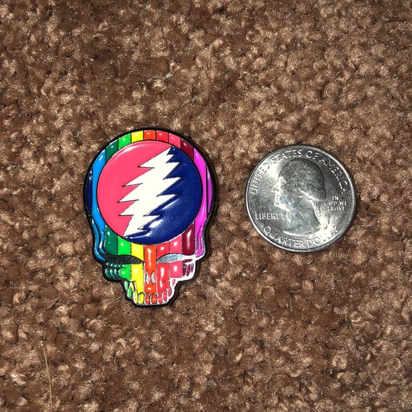 GRATEFUL DEAD RAINBOW SKULL PIN - Picture 3 of 3